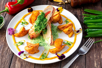 Side dishes complementing and enhancing the flavor of chicken fillet