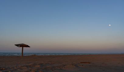Caspian Sea with Moon