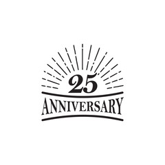 25th year anniversary emblem logo design template
