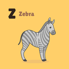 Cartoon zebra icon set. Different poses of cartoon animal. Good illustration for prints, clothing, packaging, stickers.