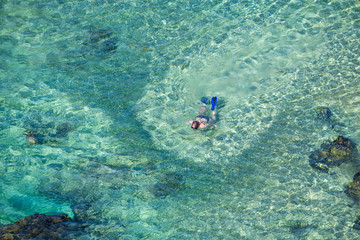 snorkeling in the sea