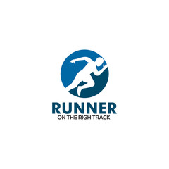 Runner logo design with simple sytle template