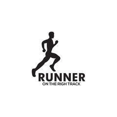 Fototapeta na wymiar Runner logo design with simple sytle template