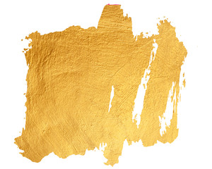 Gold Watercolor texture isolated on a white background. Abstract shape in golden color. Perfect for decor, design, textile