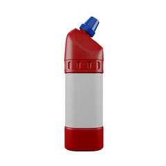 red plastic  bottle isolated on white background