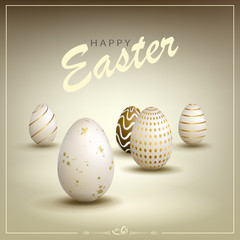 Easter composition of beige color with a silhouette of eggs, design element