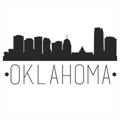 Obraz premium Oklahoma City Skyline Silhouette City Design Vector Famous Monuments