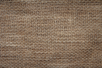 Burlap brown as a background image. Top view, copy space