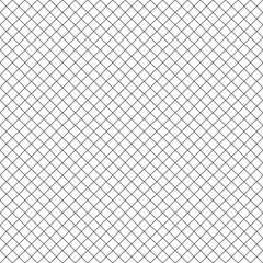 Fototapeta premium Square grid vector seamless pattern. Modern abstract geometric black and white texture with thin diagonal cross lines, rhombuses, mesh, lattice, grill. Simple subtle checkered background, repeat tiles