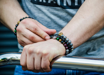  Men's and women's bracelets made of natural stone