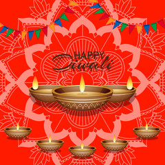 Background with mandala pantern for happy diwali festival