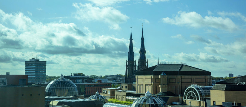 A panoramic view of the city from above. Eindhoven, Netherlands.