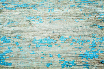 Obraz premium Rustic Old blue wooden background. wood planks.