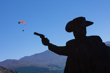 Queenstown. Cowboy shooting at Parachute New Zealand