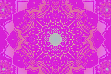Mandala pattern on pink background