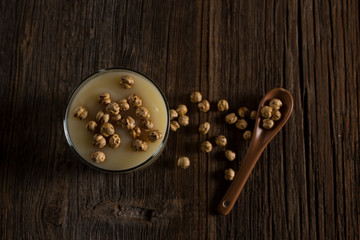 boza on wood background