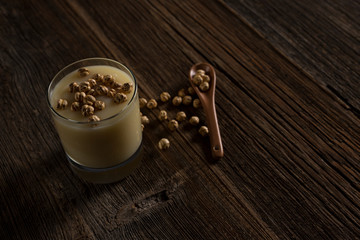 boza on wood background