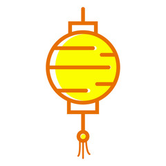 Traditional Chinese lantern in a flat style .icon isolation on a white background to use