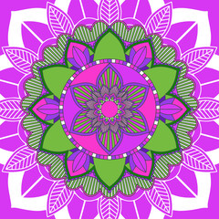 Mandala patterns on pink background
