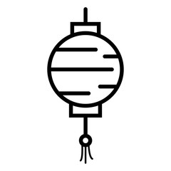 Obraz premium Lampion, traditional chinese latern icon vector in line style