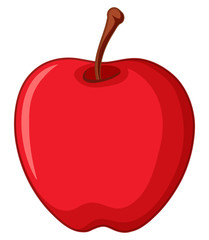 Red apple on white background