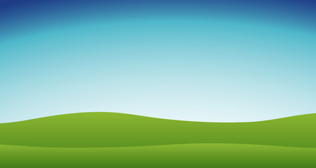 Obraz premium Background scene with blue sky and green grass