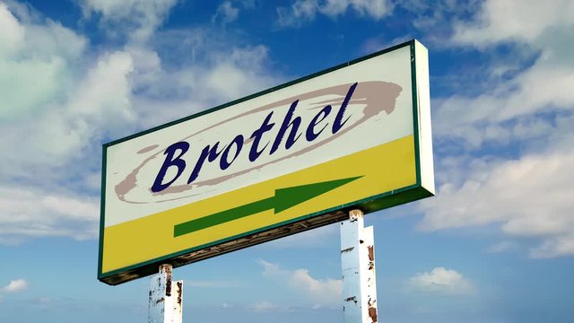 Street Sign the Way to Brothel