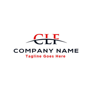 Initial letter CLF, overlapping movement swoosh horizon logo company design inspiration in red and dark blue color vector