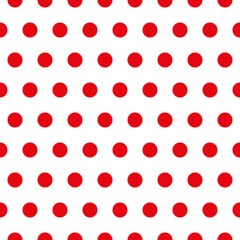 Red Polka dot fabric. Retro vector pattern