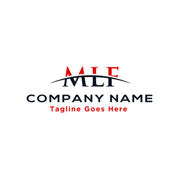 Initial letter MLF, overlapping movement swoosh horizon logo company design inspiration in red and dark blue color vector
