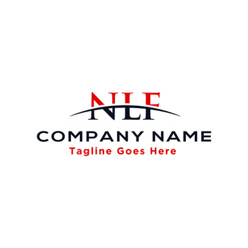 Initial letter NLF, overlapping movement swoosh horizon logo company design inspiration in red and dark blue color vector