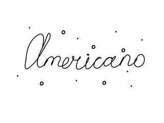 Americano handwritten text inscription. Modern hand drawing calligraphy. Word illustration black