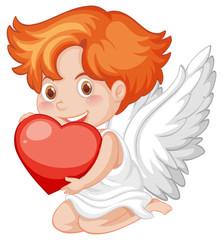 Valentine theme with cute cupid with heart