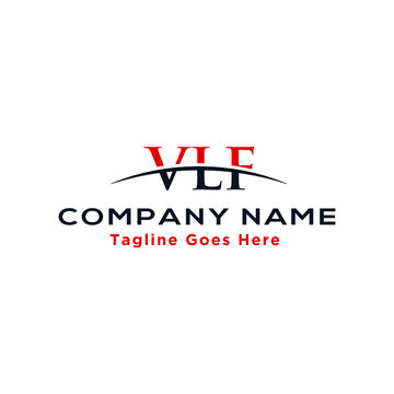 Initial letter VLF, overlapping movement swoosh horizon logo company design inspiration in red and dark blue color vector