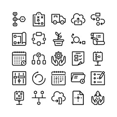 Project Planning Line Icon Set