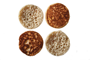 Homemade english muffins with nooks and crannies.