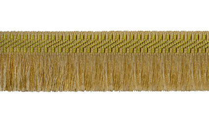 The fringe is beige. Isolated on a white background. Decor, design, decoration, texture.