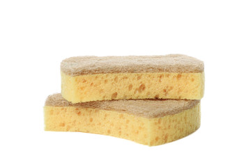 Sponges for washing dishes isolated on white background