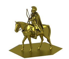  rider, warrior on horseback, 3D rendering, 3D illustration