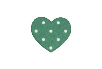 felt heart on a white isolated background. Stock photo for the day of St. Valentine with empty space for your text. For web, print, postcards and wallpaper.