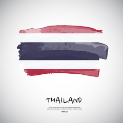 Flag of Thailand with brush stroke background vector