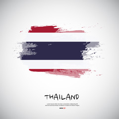 Flag of Thailand with brush stroke background vector