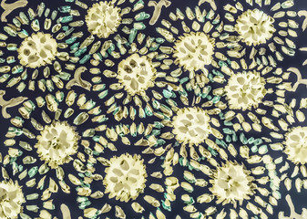  Abstract pattern in the form of colorful flowers. Hand painted watercolor. Design for prints, wallpapers, covers, cards