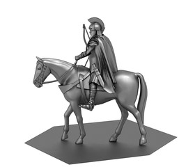 Fototapeta na wymiar rider, warrior on horseback, 3D rendering, 3D illustration