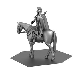  rider, warrior on horseback, 3D rendering, 3D illustration
