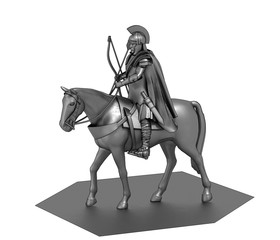 Fototapeta premium rider, warrior on horseback, 3D rendering, 3D illustration