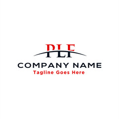 Initial letter PLF, overlapping movement swoosh horizon logo company design inspiration in red and dark blue color vector