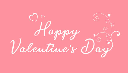 Valentines Day pink and white layout design with handwritten font text
