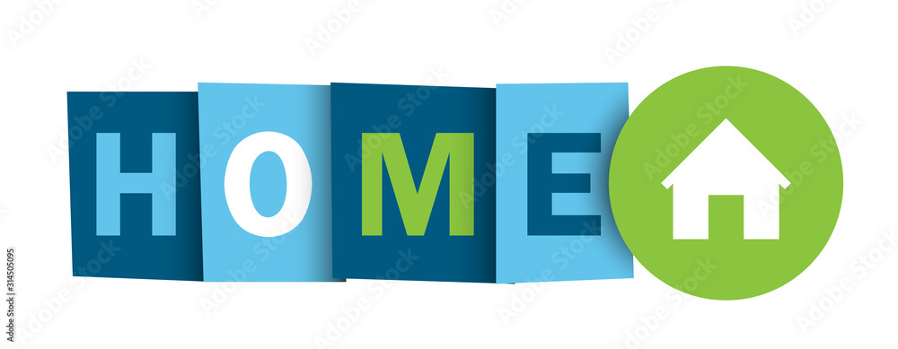 Poster home vector typography web button with home symbol