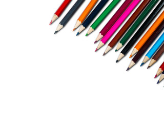 Colored pencils on a white background 03